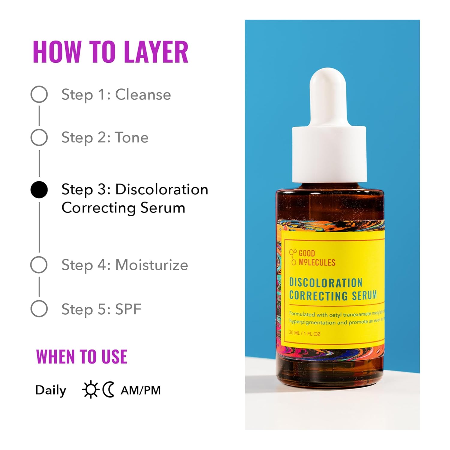 Good Molecules Discoloration Correcting Serum - Tranexamic Acid and Niacinamide Serum to Target Dark Spots and Hyperpigmentation - Skin Care for Face - Image 6