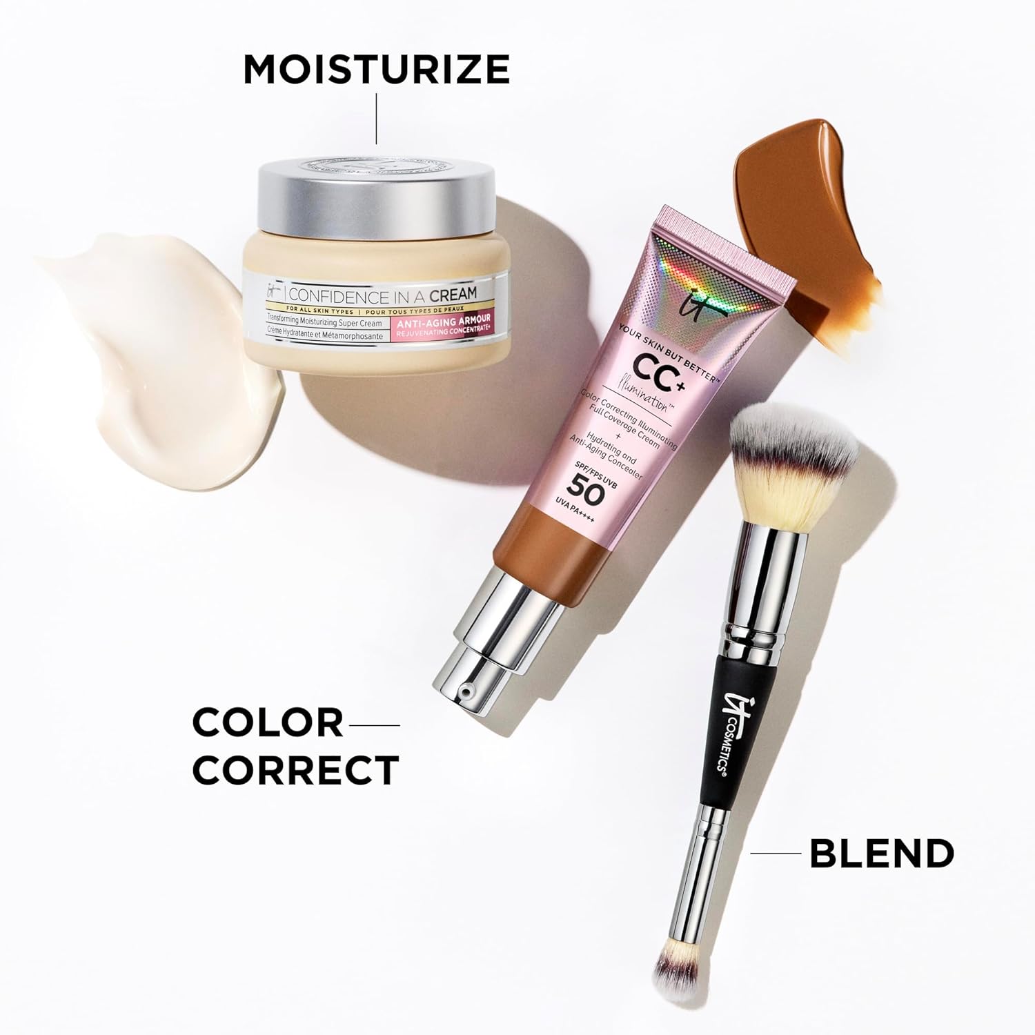 IT Cosmetics CC+ Cream Illumination - Full-Coverage Foundation With SPF 50, Color Corrector & Anti-Aging Serum, Formulated With Niacinamide & Hyaluronic Acid, Radiant Finish, 1.08 fl oz - Image 8