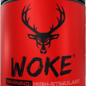 bucked up woke high stim pre workout best tasting focus nootropic, pump, strength and growth, 30 servings (grape)