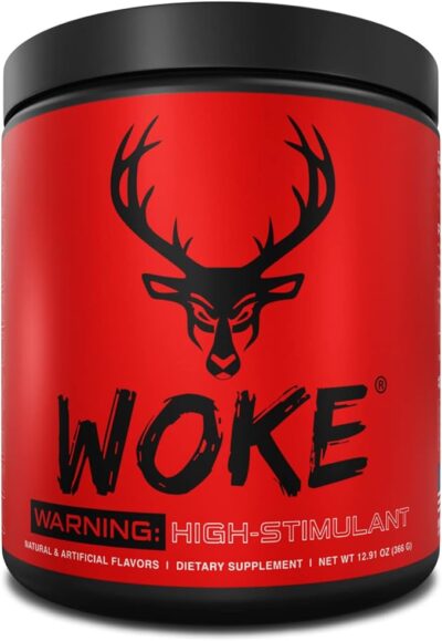 bucked up woke high stim pre workout best tasting focus nootropic, pump, strength and growth, 30 servings (grape)