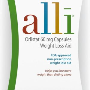 alli weight loss diet pills, orlistat 60 mg capsules, non prescription weight loss aid, 120 count refill pack