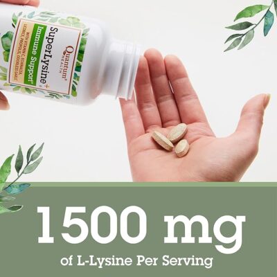 quantum health super lysine+ / advanced formula lysine+ immunsupport with vitamin c, echinacea, licorice, propolis, odorless garlic (180 tablets), packaging may vary