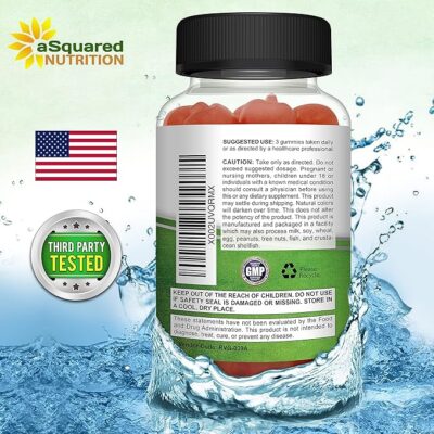 asquared nutrition apple cider vinegar gummies 1500mg with the mother 90 acv gummies w/vitamin b6 & b12, folic acid vegan gummy supplement alternative to capsules pills & drink